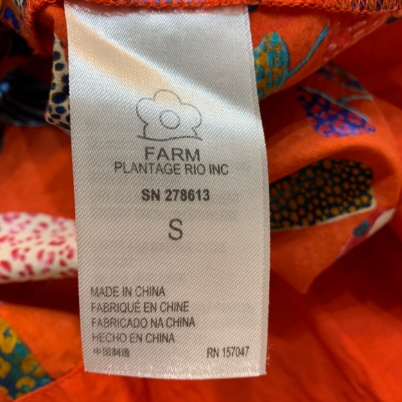 FARM Rio Anthropologie Long-Sleeve Shirt Dress Small Red Mushroom Print Tiered - Picture 16 of 16